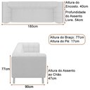 Ver imagem 5 de Sofá 2 Lugares 180cm Coin Pu Marrom | Linho Cinza Claro - Sallar Home