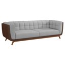 Ver imagem 1 de Sofá 2 Lugares 180cm Coin Pu Marrom | Linho Cinza Claro - Sallar Home