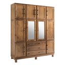 Ver imagem 2 de Guarda-Roupa Casal Paris 10 Portas 3 Gavetas com Espelho Madeira Maciça Castanho 1331 - Lanes