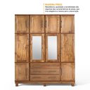Ver imagem 5 de Guarda-Roupa Casal Paris 10 Portas 3 Gavetas com Espelho Madeira Maciça Castanho 1331 - Lanes