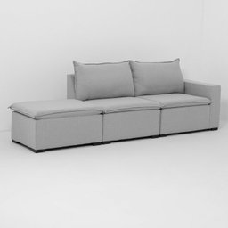 Sofá Modular Ibi 5 Lugares 260cm com Puff Jacquard CabeCasa MadeiraOriginals - 1