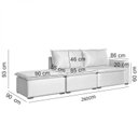 Ver imagem 3 de Sofá Modular Ibi 5 Lugares 260cm com Puff Jacquard CabeCasa MadeiraOriginals