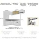 Ver imagem 4 de Armário de Cozinha Completa de Canto com Rodapé Veneza Multimóveis V2086 Branco/Preto