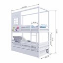 Ver imagem 3 de Treliche Infantil Casinha Reta com Grade Removível Madeira Maciça Branco Megamobilia