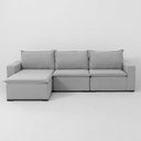 Ver imagem 1 de Sofá Modular Ibi 5 Lugares 295cm com Puff Jacquard CabeCasa MadeiraOriginals