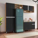 Ver imagem 2 de Cozinha Modulada Completa Valesca 2,30 M 5 Peças Amêndoa/preto
