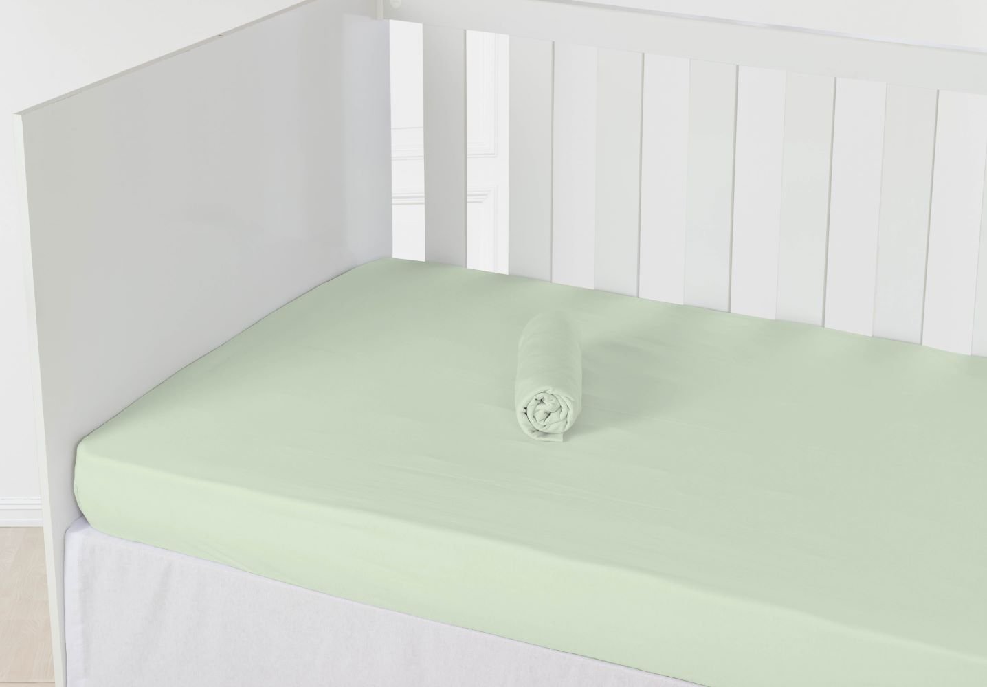 Kit 2 Lençol para Berço de Malha 100% algodão Americano Conforto de Bebê Verde - 1