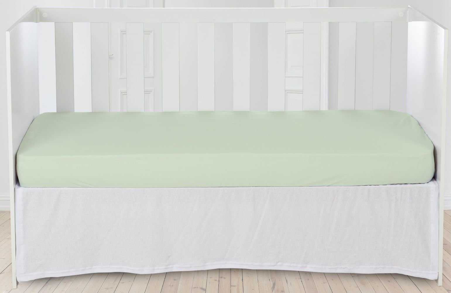 Kit 2 Lençol para Berço de Malha 100% algodão Americano Conforto de Bebê Verde - 2