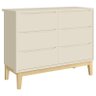 Cômoda Infantil 6 Gavetas Classic Areia Acetinado com Pés Natural – Reller - 1