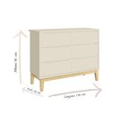 Ver imagem 2 de Cômoda Infantil 6 Gavetas Classic Areia Acetinado com Pés Natural – Reller