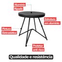 Ver imagem 6 de Mesa de Centro Redonda Línea Alumínio Ripado Preto para Area Externa de Piscina - Arkell