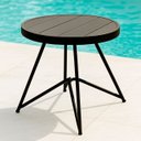Ver imagem 1 de Mesa de Centro Redonda Línea Alumínio Ripado Preto para Area Externa de Piscina - Arkell