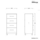 Ver imagem 4 de Cômoda Mobi 4 Gavetas Cinamomo/off White - Abz