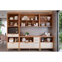 Ver imagem 4 de Cozinha Completa Eloise 5 Peças (2aéreos+2balcões+1paneleiro) Cz024 Freijo/titanium - Mgm