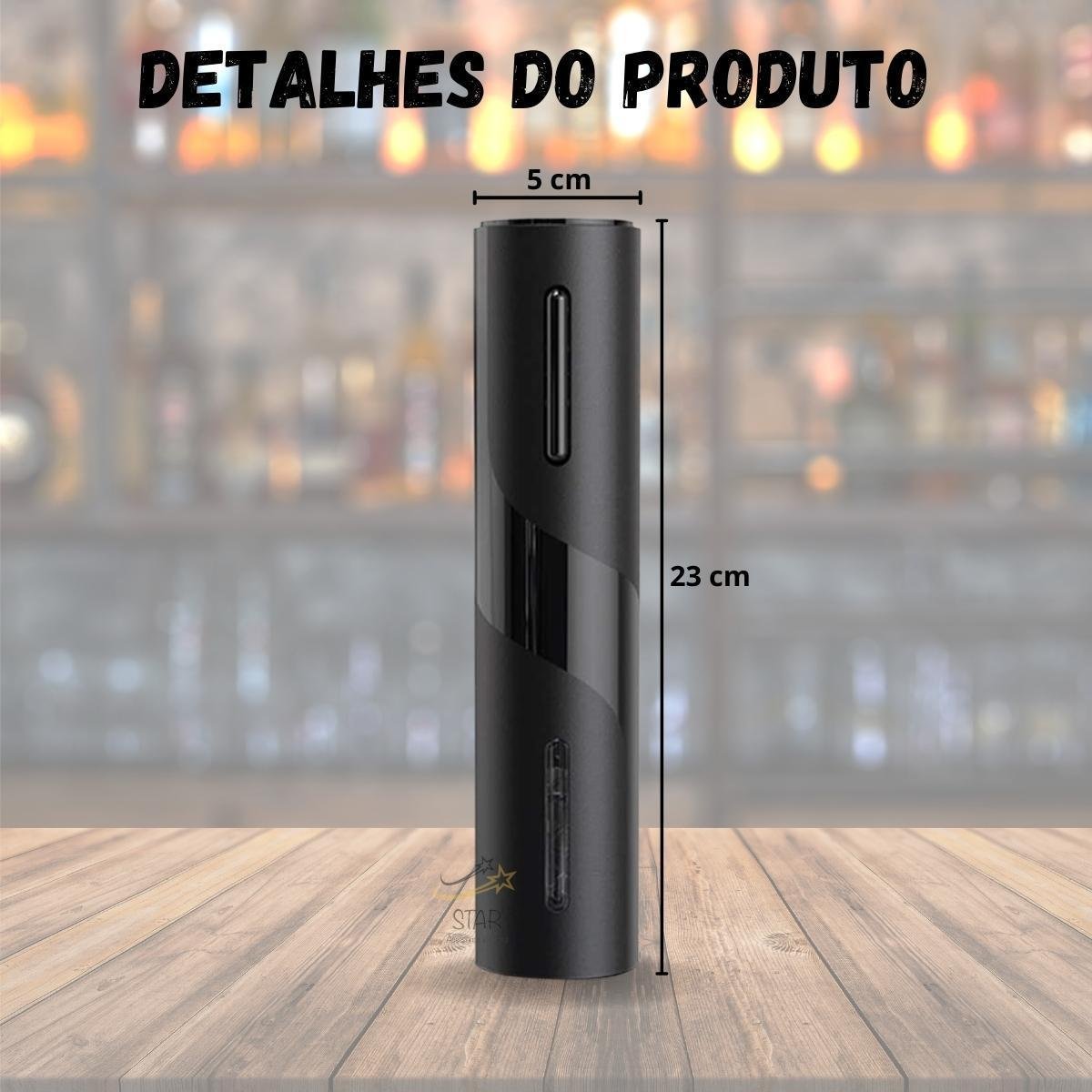 Saca Rolhas Abridor Garrafa Vinho Automático Elétrico Pilhas - 7