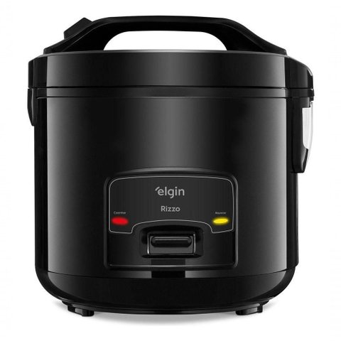 Panela Elétrica de Arroz Rizzo 5 Xícaras 400W com Tampa em Aço Inox Preto 110V