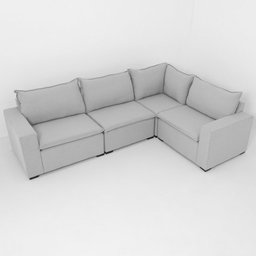 Sofá de Canto Modular Ibi 4 Lugares 280x195cm Jacquard CabeCasa MadeiraMadeira - 3
