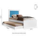 Ver imagem 4 de Bicama Solteiro Com Cama Auxiliar Bibox Luara Branco/Azul