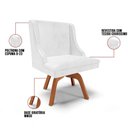 Ver imagem 3 de Kit 10 Cadeiras Estofadas Base Giratória de Madeira Lia Sintético Premium Branco - Ibiza