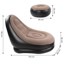 Ver imagem 2 de Poltrona Sofá e Puff Inflável Portátil Ultra Lounge Cor Bege