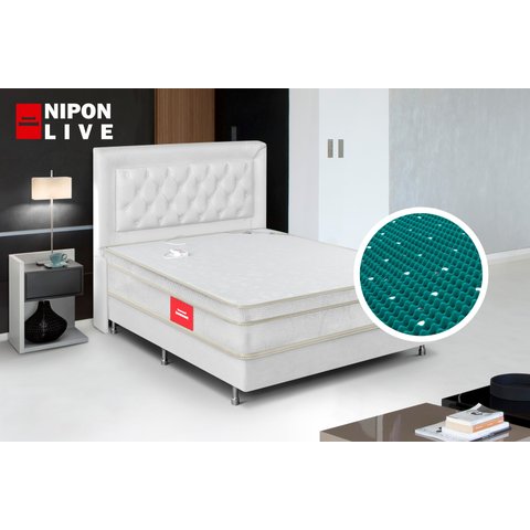 Colchão Queen Nipon Live Magnético Ortopédico Infravermelho Longo:branco