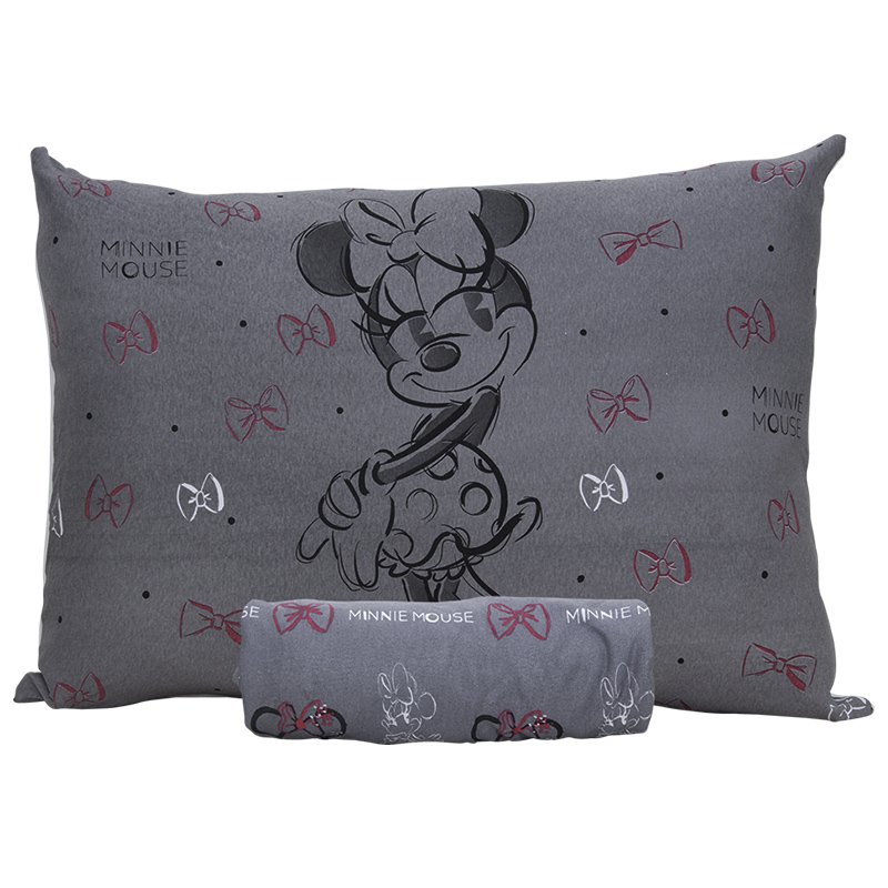 Jogo de Cama Portallar Solteiro Malha Mista Disney Minnie Style 2 Pçs Grafite Cinza