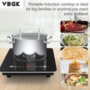 Ver imagem 3 de Vbgk Fogão de Indução Portátil 1800w com 9 Níveis de Potência e Segurança