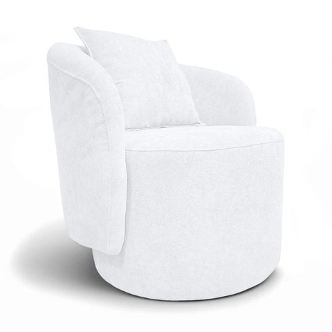 Poltrona Decorativa para Sala Quarto Aisha Orgânica - Élpis Móveis - Boucle Branco