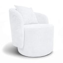 Ver imagem 1 de Poltrona Decorativa para Sala Quarto Aisha Orgânica - Élpis Móveis - Boucle Branco