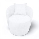 Ver imagem 2 de Poltrona Decorativa para Sala Quarto Aisha Orgânica - Élpis Móveis - Boucle Branco