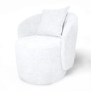 Ver imagem 3 de Poltrona Decorativa para Sala Quarto Aisha Orgânica - Élpis Móveis - Boucle Branco