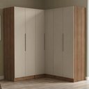 Ver imagem 1 de Guarda Roupa de Canto Neo 6 Portas de Bater 4 Gavetas MDP Rustic-Crema Madesa 350cm
