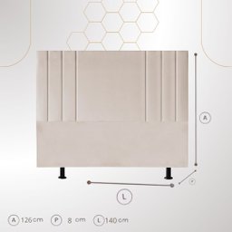Cabeceira 140 Cm Linho Casal Frame Estofada Cama Box Moderna:preto - 3