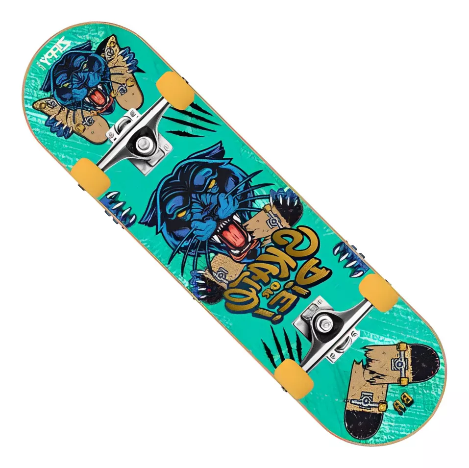 Skate Iniciante Semi Profissional Infantil Zippy Toys Shape Estampado Tigre Skateboard Radical - 1