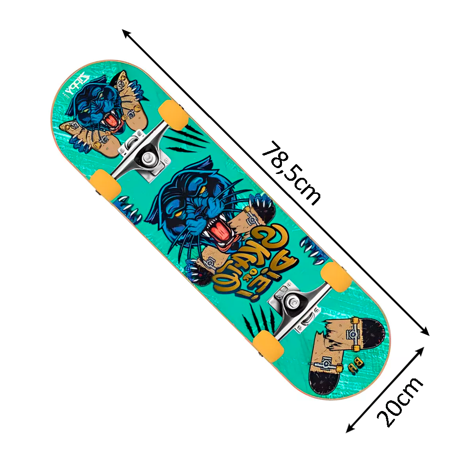Skate Iniciante Semi Profissional Infantil Zippy Toys Shape Estampado Tigre Skateboard Radical - 3