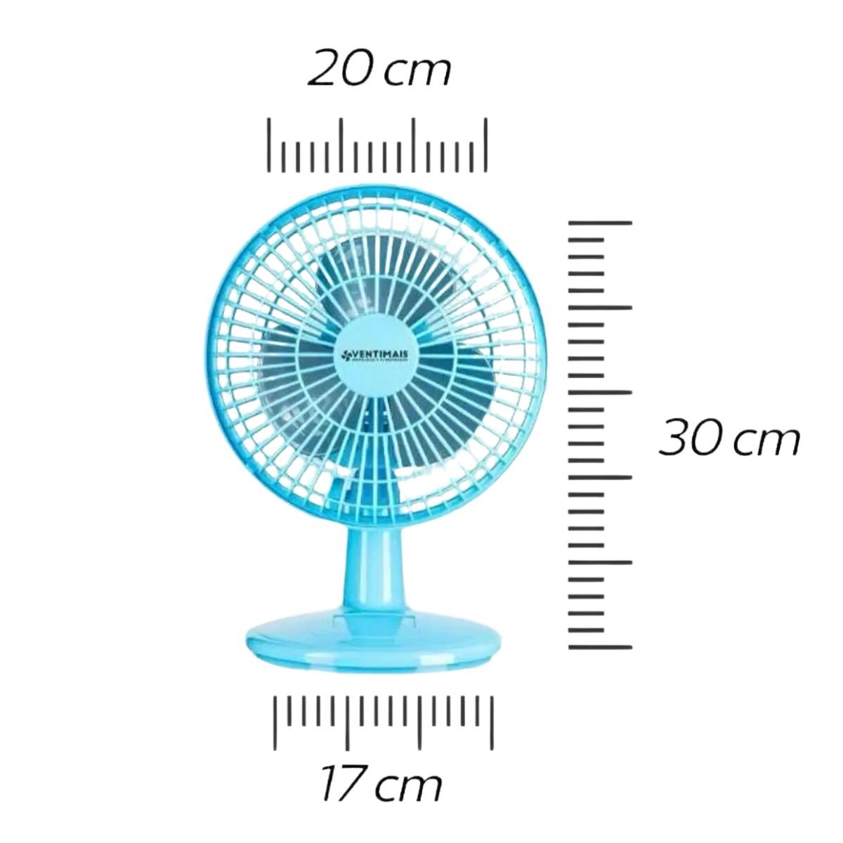 Mini Ventilador Turbo Ventimais 3 Pás 20cm Azul/prata 2 Velocidades 220v - 2