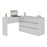 Escrivaninha em L 120cm C/ 6 Gavetas Flex Multimóveis Mp6030 Branco - 2