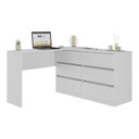 Ver imagem 2 de Escrivaninha em L 120cm C/ 6 Gavetas Flex Multimóveis Mp6030 Branco