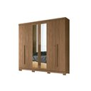 Ver imagem 4 de Guarda Roupa Casal 6 Portas e 4 Gavetas C/ Espelho e Pés Buriti Jatoba - Santos Andirá