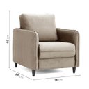 Ver imagem 4 de Poltrona Decorativa Vintage Veludo Bege Orquídea 78cm CabeCasa MadeiraOriginals