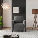 Ver imagem 1 de Poltrona Decorativa Retrô Veludo Cinza Orquídea 78cm CabeCasa MadeiraOriginals