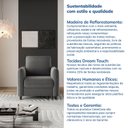 Ver mais imagens de Poltrona Decorativa Retrô Veludo Cinza Orquídea 78cm CabeCasa MadeiraOriginals