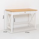 Ver imagem 4 de Escrivaninha Mesa Escritório com Gaveta Madeira Maciça Pés em Madeira Maciça Vanilla Yescasa