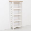 Ver imagem 3 de Estante de Livros 4 Prateleiras Madeira Maciça Branco 138x62cm Vanilla Yescasa