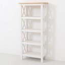 Ver imagem 5 de Estante de Livros 4 Prateleiras Madeira Maciça Branco 138x62cm Vanilla Yescasa