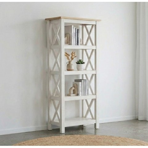 Estante para Livros 4 Prateleiras Madeira Maciça 138cmx62cm Vanilla Yescasa