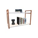 Ver imagem 2 de Nicho Industrial 2 Prateleiras Maldivas Ferro Cobre Tampo Branco 80cm