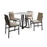 Conjunto de Jantar Mesa Mônaco 90cm Tampo Branco com 4 Cadeiras Estofadas Bege - 2