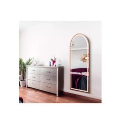 Espelho Jateado com Led Grande Corpo Inteiro com Moldura com Suporte de Chão 170x70cm Luxo Bronze - 3
