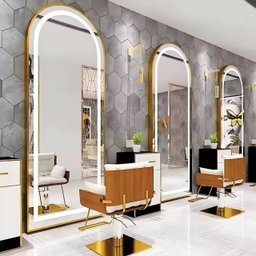 Espelho Jateado com Led Grande Corpo Inteiro com Moldura com Suporte de Chão 170x70cm Luxo Bronze - 1